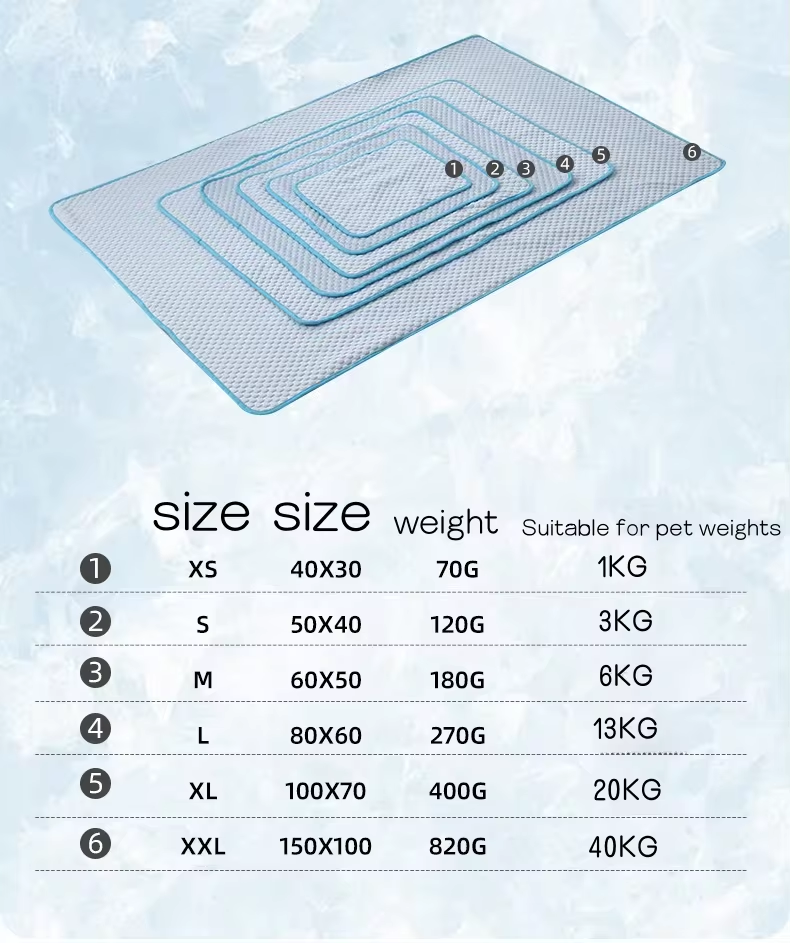 Tapete de Resfriamento para Animais de Estimação - Seda Gelo Respirável