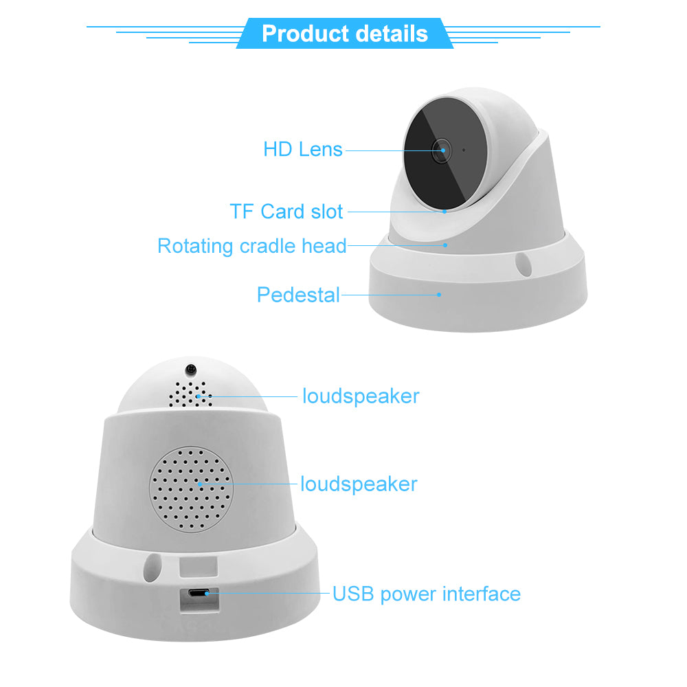 Câmera IP WiFi Monitor de Pet/bebê Câmera de segurança doméstica.